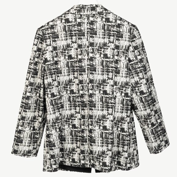 Joeffer Caoc White & Black Jacquard Contrast-Lapel Blazer - Picture 3 of 9